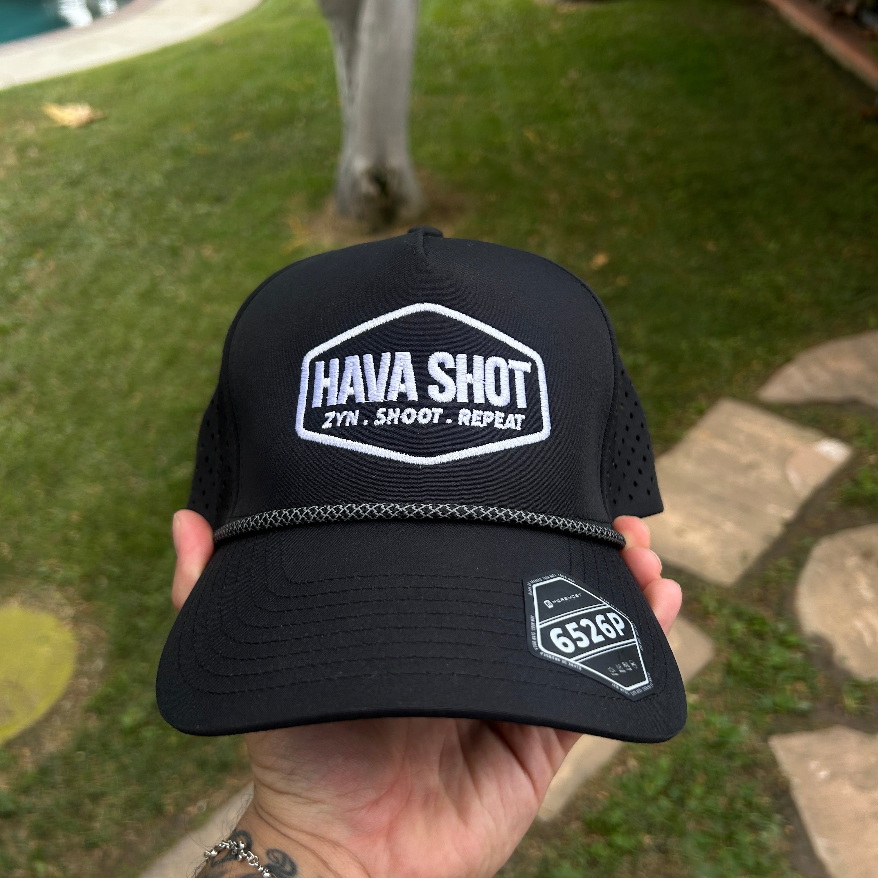 Hava Shot Zyn Shoot Repeat Embroidered Hat