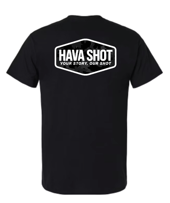 Hava Shot Signature Badge Tee – Blackout Camo