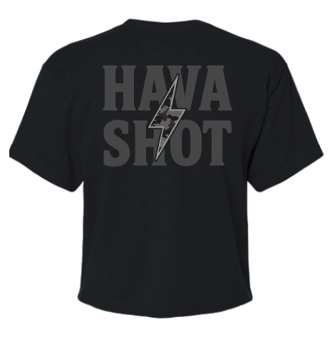 Hava Shot “Stealth Bolt” Crop – Black Camo Edition