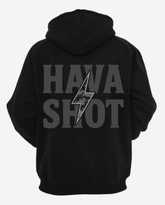 Hava Shot “Stealth Bolt” Sweatshirt – Black Camo Edition