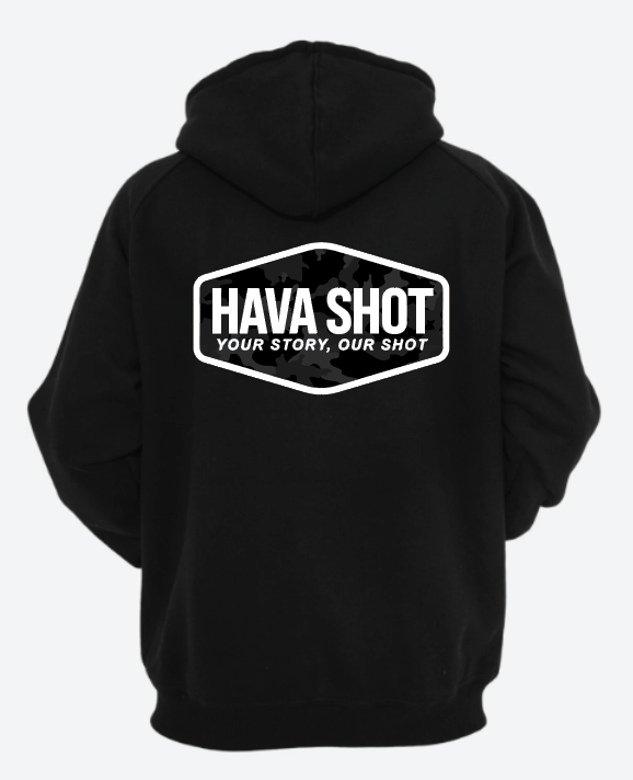 Hava Shot Signature Badge Sweatshirt – Blackout Camo