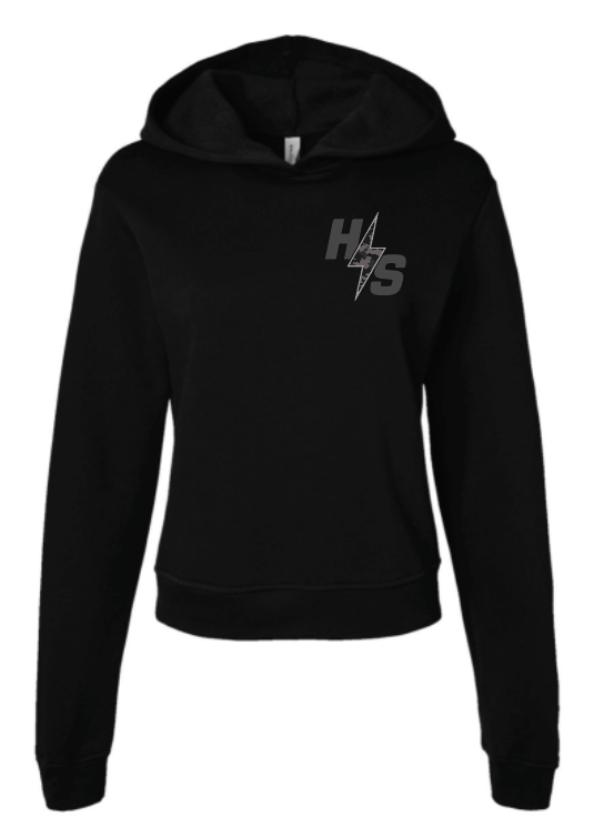 Hava Shot “Stealth Bolt” Hooded Crop – Black Camo Edition