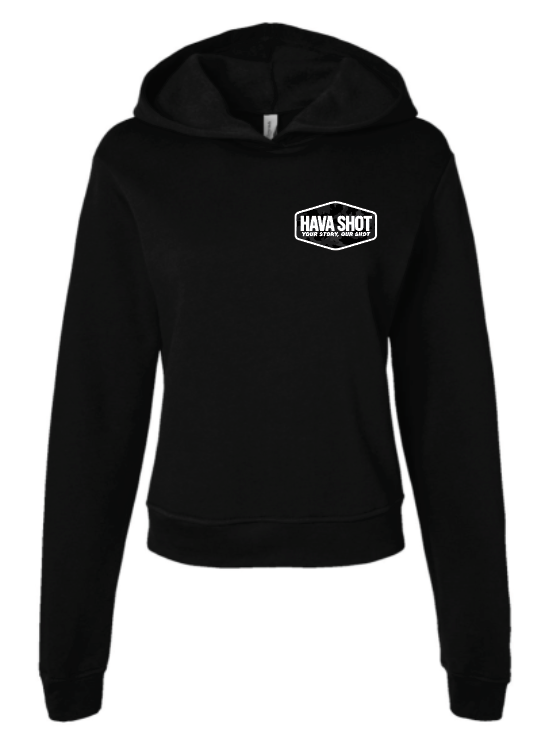 Hava Shot Signature Badge Hooded Crop – Blackout Camo
