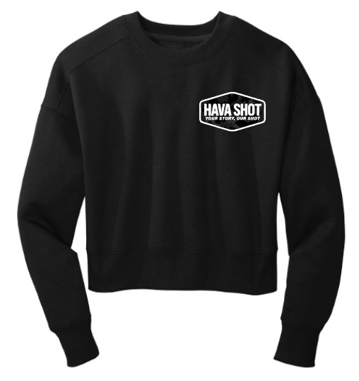 Hava Shot Signature Badge Crop Crewneck – Blackout Camo