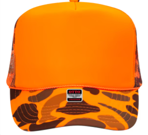 Orange Camo Foam Trucker Hat 🧢